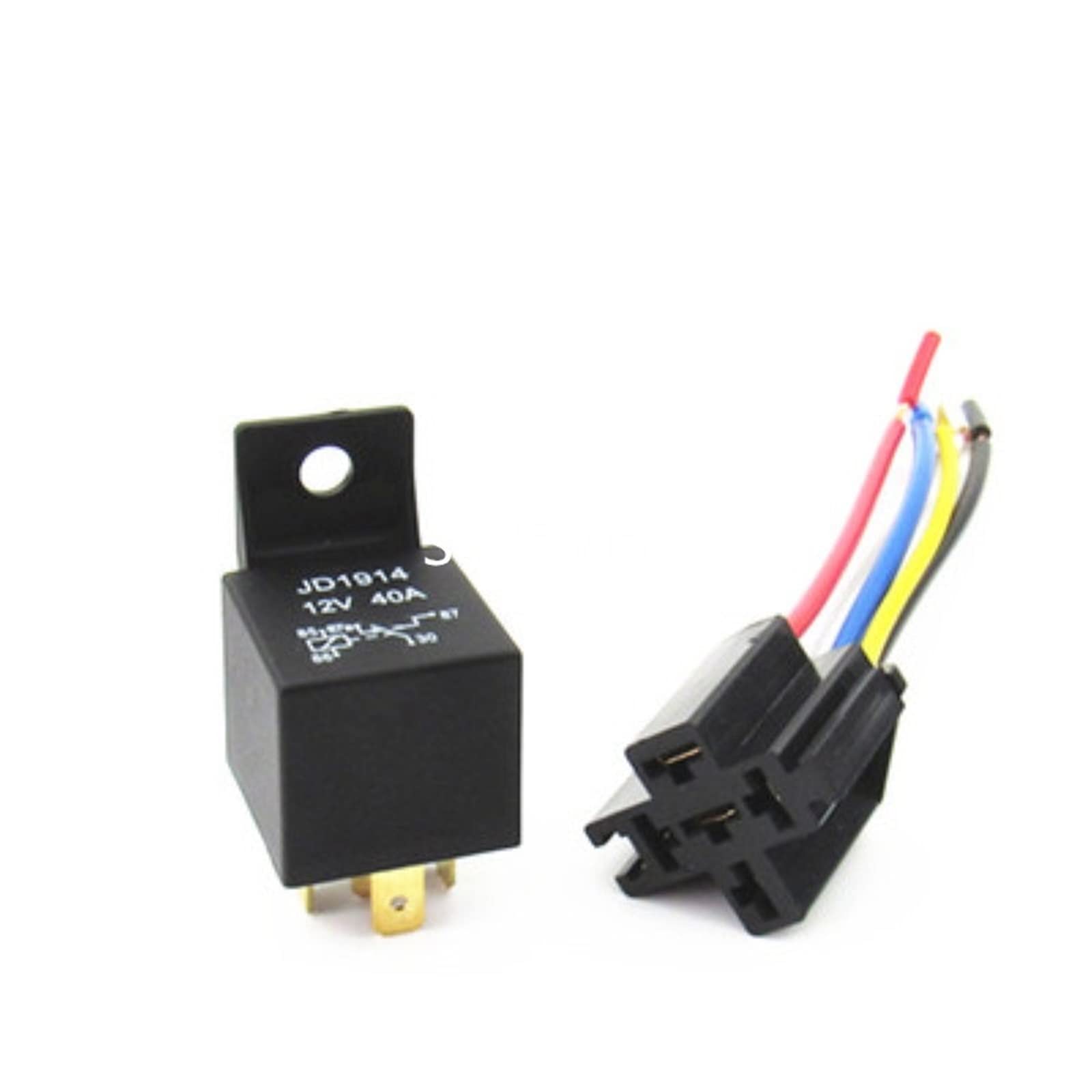 GJZIFGFWQ JD1914/JD1912 12V/24V 40A 5-Foot Car Relay with Cable Socket(24V)