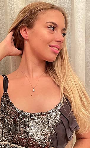 Luxurious Solid 18Kt White Gold 2Ct Diamond Earrings For Women 7X10Mm Diamond Jewelry 2 Carat Pear Shaped Diamond Solitaire Drop Earrings Her Mothers Day Designer Handmade Jewellery Gra Certified #TOP4