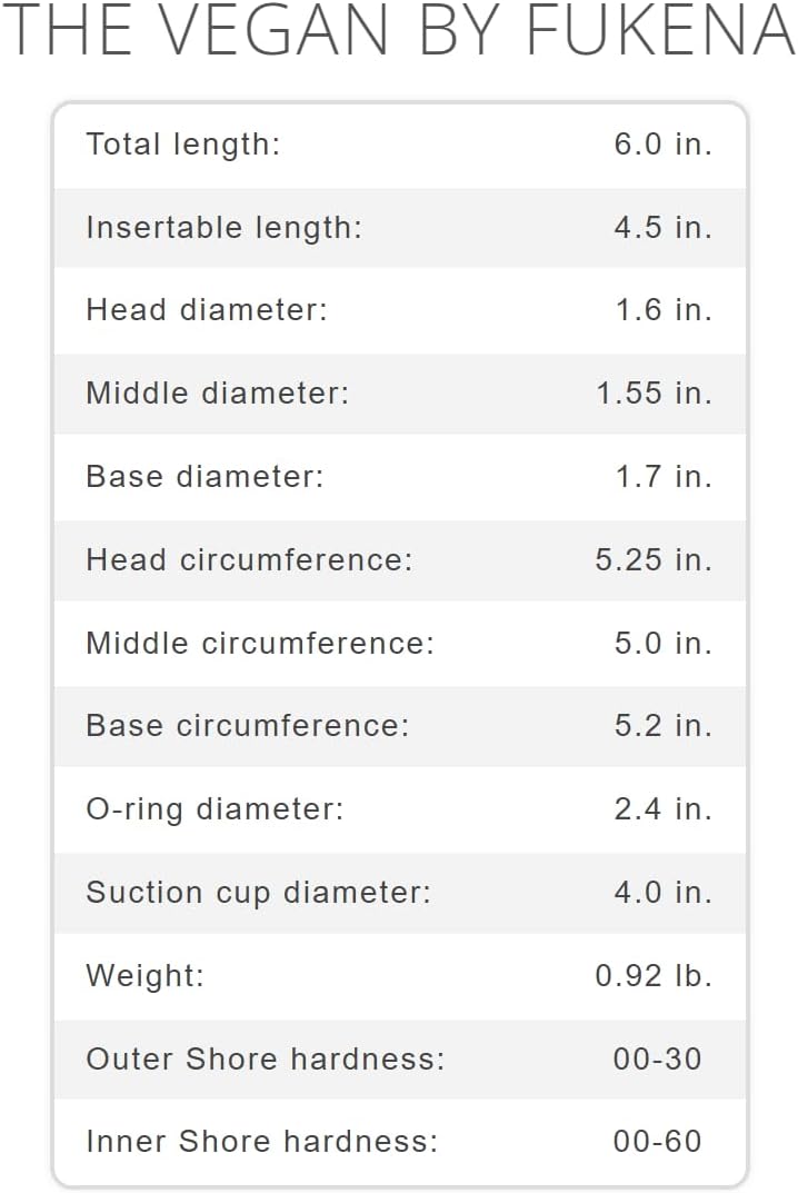 The Vegan by FUKENA - 4.5" Insertable x 5.25" Girth (1.7" Width) Small Realistic Platinum Cured Dual Density Silicone Dildo with Fully Formed Movable Balls and Pure Silicone Finish (No Paint)