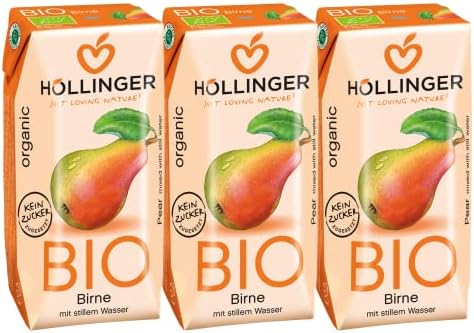 Hollinger Organic Pear Juice Directly Pressed with No Added Sugar 200ml x 3