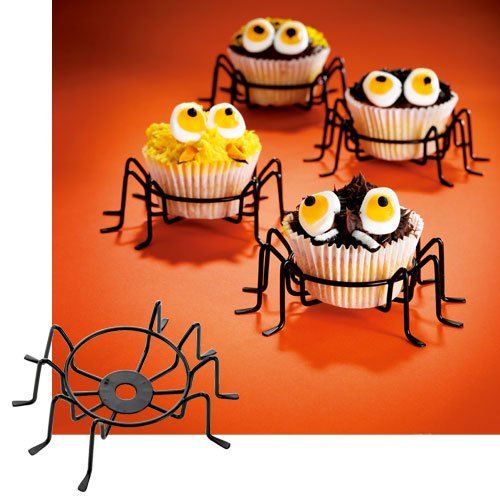 Cupcake Holder Metal Wire Spider Cupcake Stands Set of 4. The Perfect Cupcake Carrier. Halloween Decorations, Halloween Party Favors, Spiderman Party.