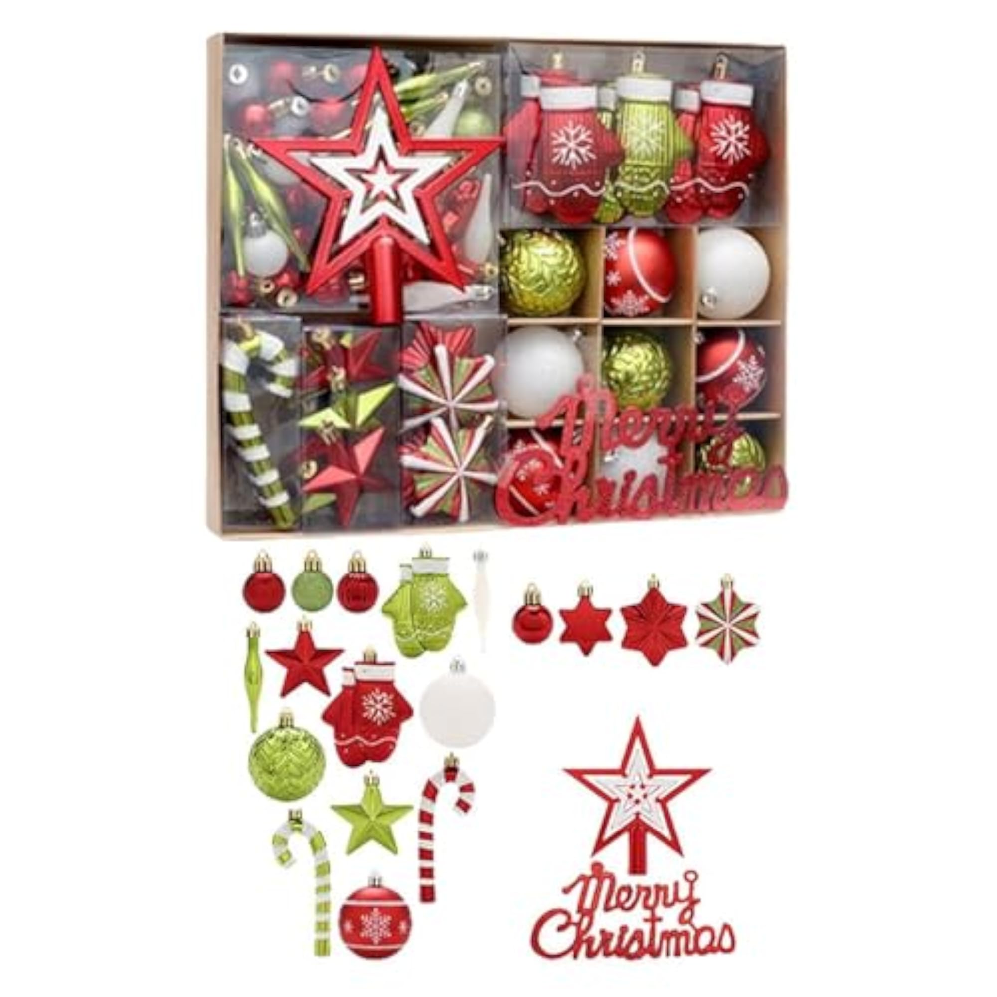 70x Christmas Tree Ornaments Set for Festival Party Decoration