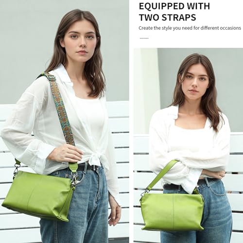 Image of Genuine Leather Women Shoulder Bag Small Crossbody Bags Purse Mini Casual Hobo Lady Handbags and Purses Messenger Satchel