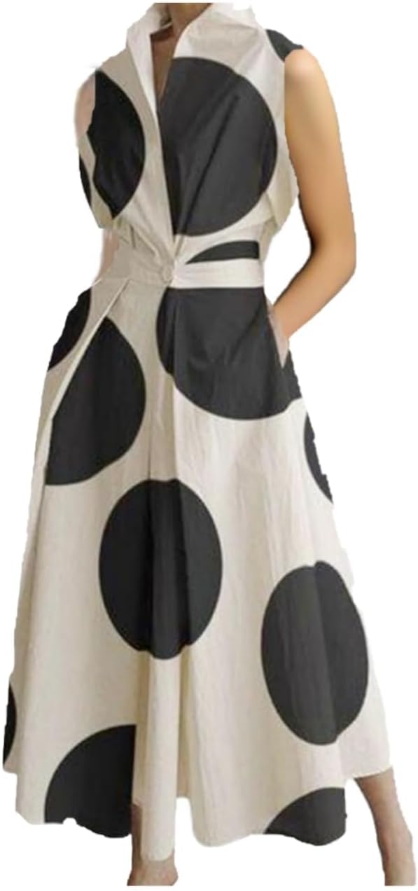 LOAIHA Cotton Linen Maxi Shirt Dress for Womens Button High Waist Dress Long Dress A-line Loose Swing Dress with Pockets