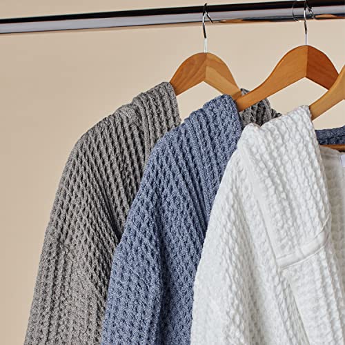 Image of ONSEN Supima Waffle Bath Robe - Luxury Cotton Robe for Women & Men, Lightweight Spa Robe, Quick Dry, Soft & Absorbent
