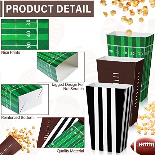 Image of Sinmoe 48 PCS Football Popcorn Boxes Football Party Supplies Decorations Football Party Favor Bags Football Popcorn Holder for Football Theme Birthday Decor Baby Shower Theater Carnival