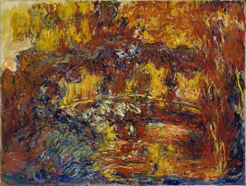 La passerelle japonaise Monet affiche grand format pour salon contemporain et bureau calme