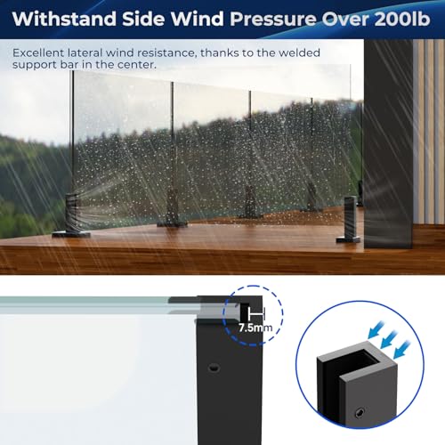 Robinet de garde-corps en verre résistant au vent LukLoy pour balcon