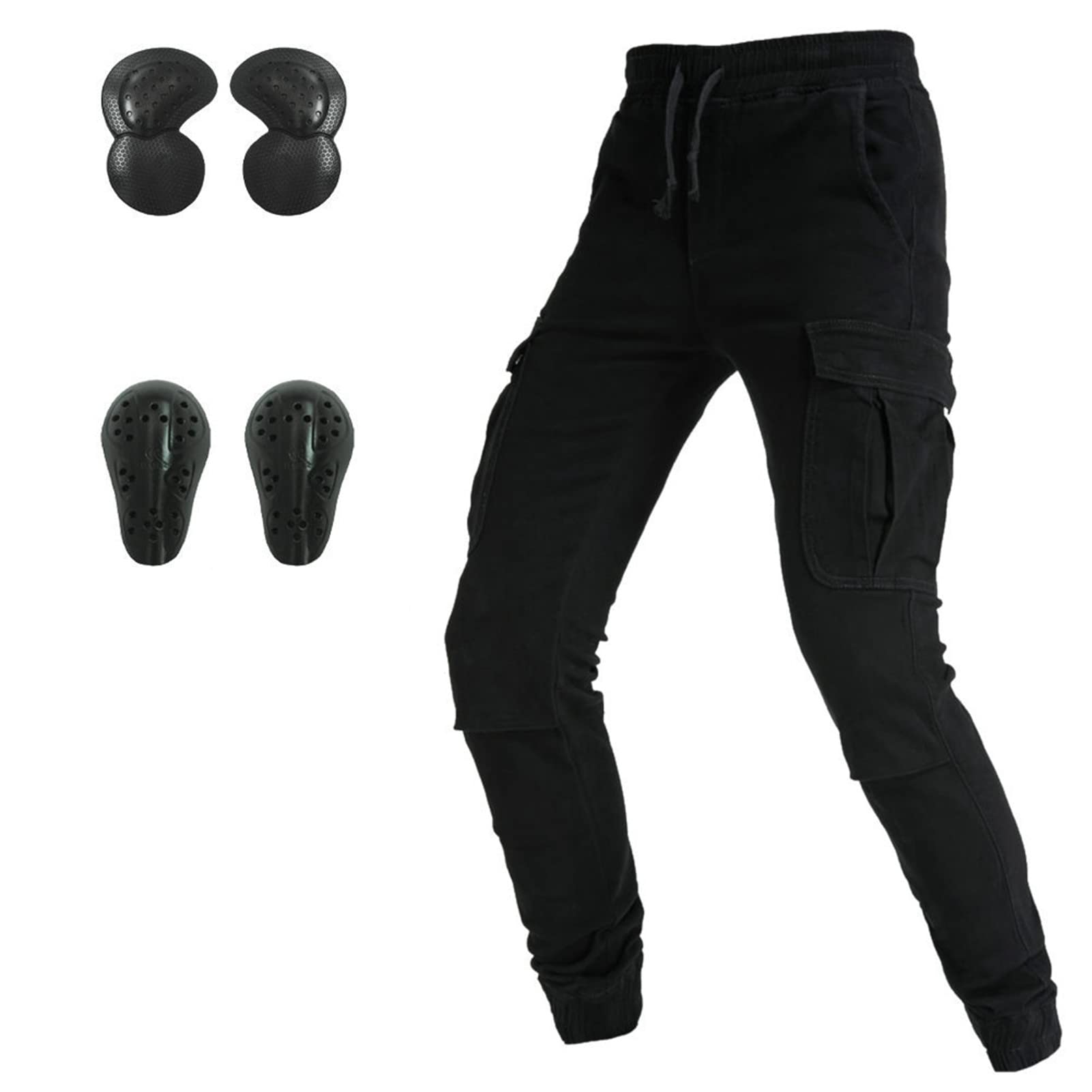 Jeans Da Moto Da Uomini E Donne Pantaloni Protettivi Da Moto Pantaloni In Denim Rinforzati Foderati Protettivi Approvati CE Rimovibili Corazzati Denim Modern-Fit (Nero,M)
