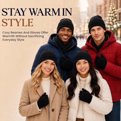Image of YACHT & SMITH Winter Beanies, Bulk Cold Weather Thermal Warm Stretch Skull Cap, Mens Womens Unisex Hat