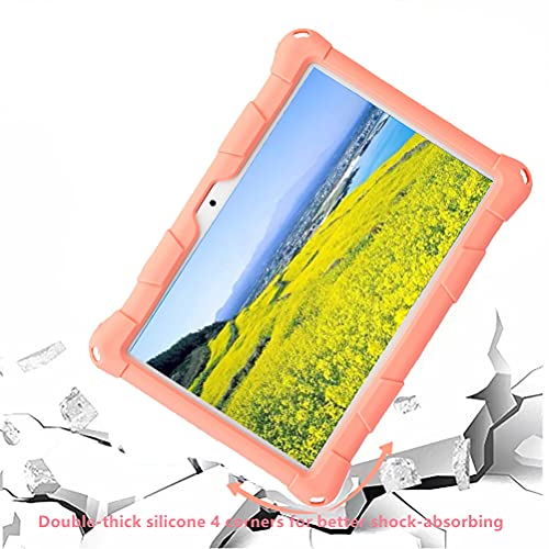 Sfulatdc Silicone Case With 360 Rotating Kickstand Strap/Shoulder Strap/Handle Compatible With Victbing 10, Beneve 10.1,Dragon Touch Notepad K10/Max10 Pink #TOP1