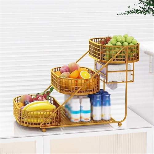 Cesta de frutas de 3 niveles para solucionar la falta de espacio en la encimera de la cocina 5