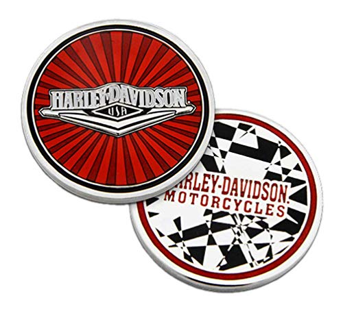 Harley-Davidson Red Tank H-D Metal Challenge Coin, 1.75in, Red & Silver Finishes