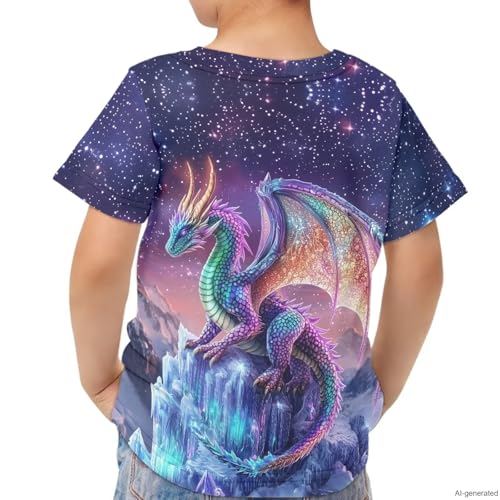 Image of WELLFLYHOM Kids Tshirts Girls Boys Short Sleeve Crewneck Tees Shirts Casual Sport Pullover Tops Size 3-16 Years