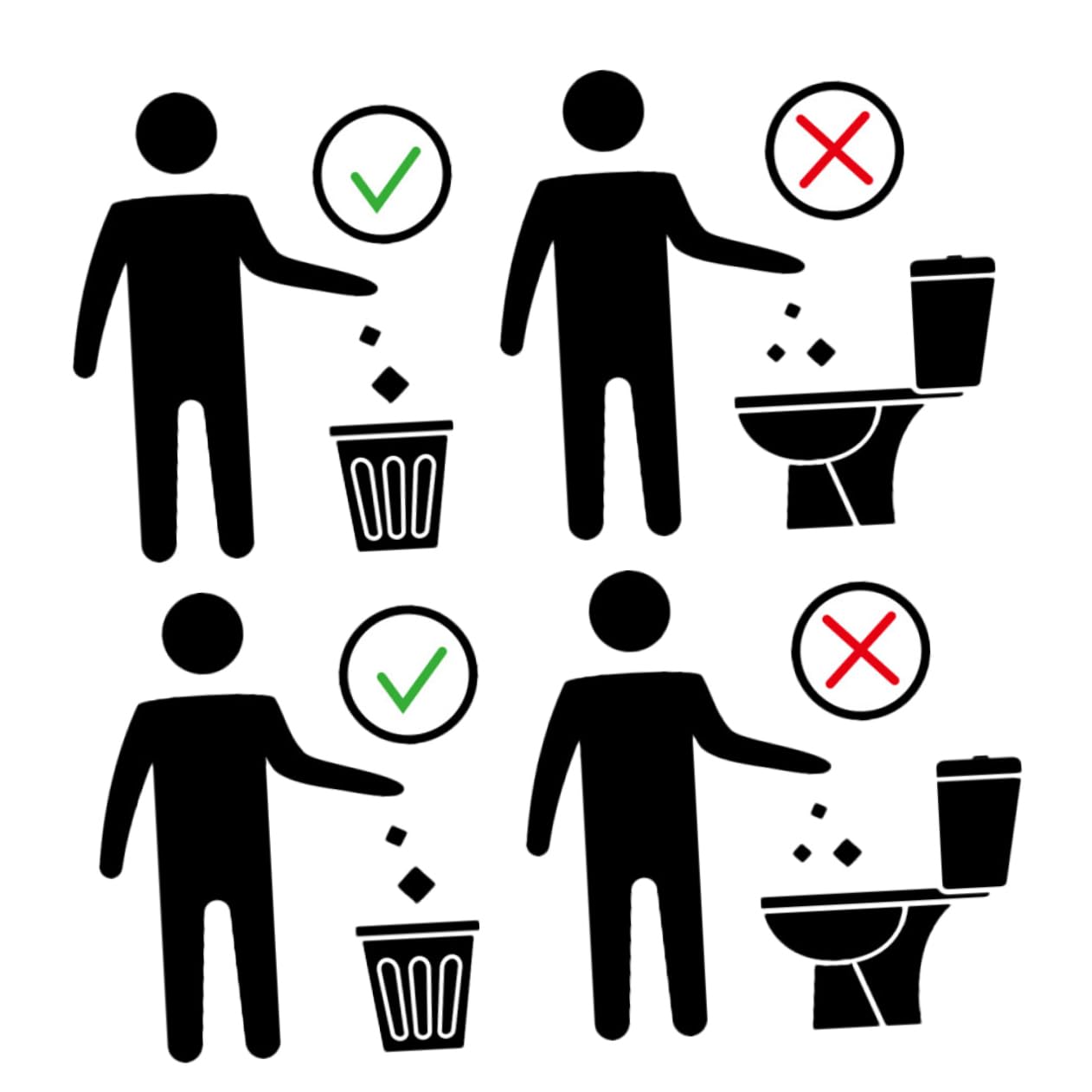 ABOOFAN 2 Sheets Toilet Seat Cover Stickers Self Adhesive Warning Signs for Bathroom Remind Users Not to of Tissue Toilet Easy to Apply Smooth Surfaces