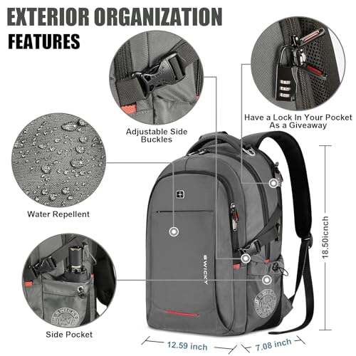 star cloud Travel Laptop Backpack - 16 Inch Business College Backpacks With USB Charging Port - Heavy Duty Water Repellent Anti Theft Computer Backpacks for Men/Women Grey3
