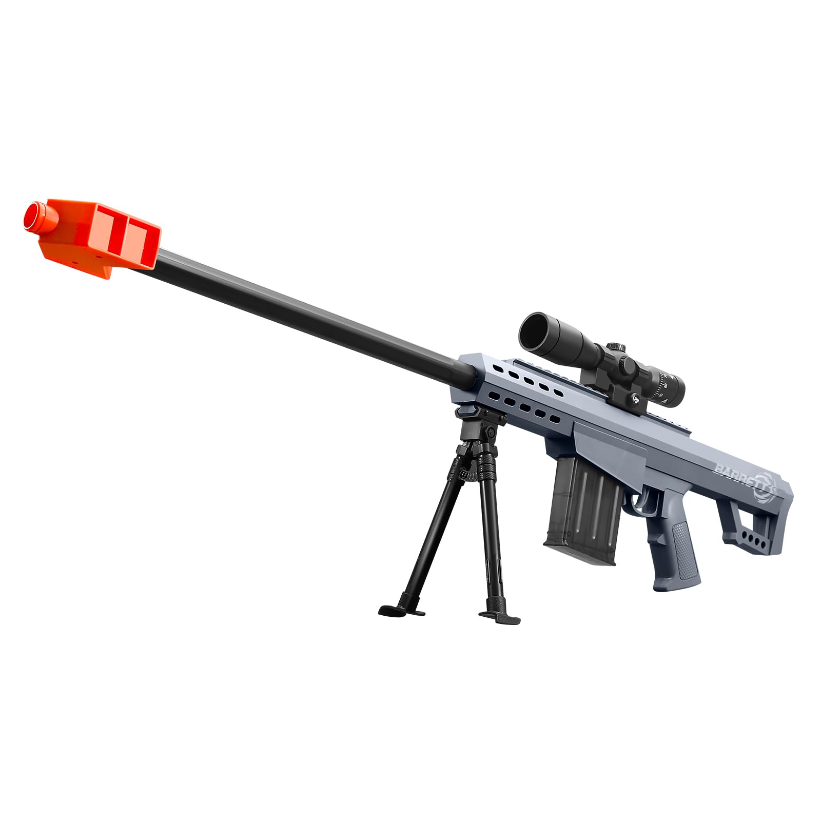 Soft Bullet Shotgun Foam Realistic Pellet Blasters Shell Ejecting Toy Gun Dart Sniper with Scope Rifle Fake Gun Stress Shot for Boys Girls Kids and Adults Birthday Gift Age8-12 (Grey)