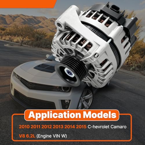 Image of 13597233 Alternator 150A 12V Compatible with 2010-2015 Chevrolet Camaro | SS 1SS 2SS V8 6.2L Replace 11486 11486N 849134 13588310 13501721 FG15S032