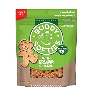 Buddy Biscuit Softies 5 oz Pouch, Soft & Chewy, Natural Roasted Chicken Flavor Dog Treats, Oven Baked in the USA