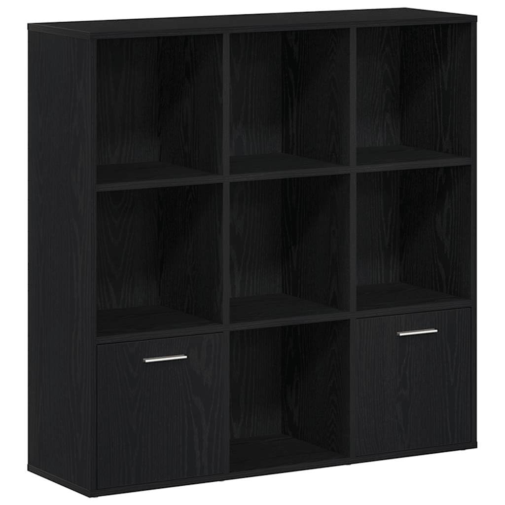 Regał na książki, do salonu, mały regał – regał na książki o wyglądzie czarnego dębu, 98 x 29 x 97,5 cm, materiał drewnopochodny do pomieszczenia gospodarczego, piwnicy, kuchni na zewnątrz