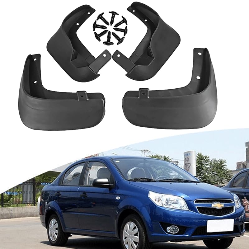 Image of Mud Flaps Mud Guards Fit for Chevrolet Lova, Front & Rear Mud Splash Guards Accessories - 4 Pc, Black