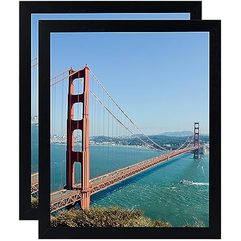 HEYTUYA 2 Pack 6x9 Picture Frame Black for Wall Hanging or Tabletop, 6x9 Photo Frame with Shatter Resistant Plexiglass Set of 2, Black Cover