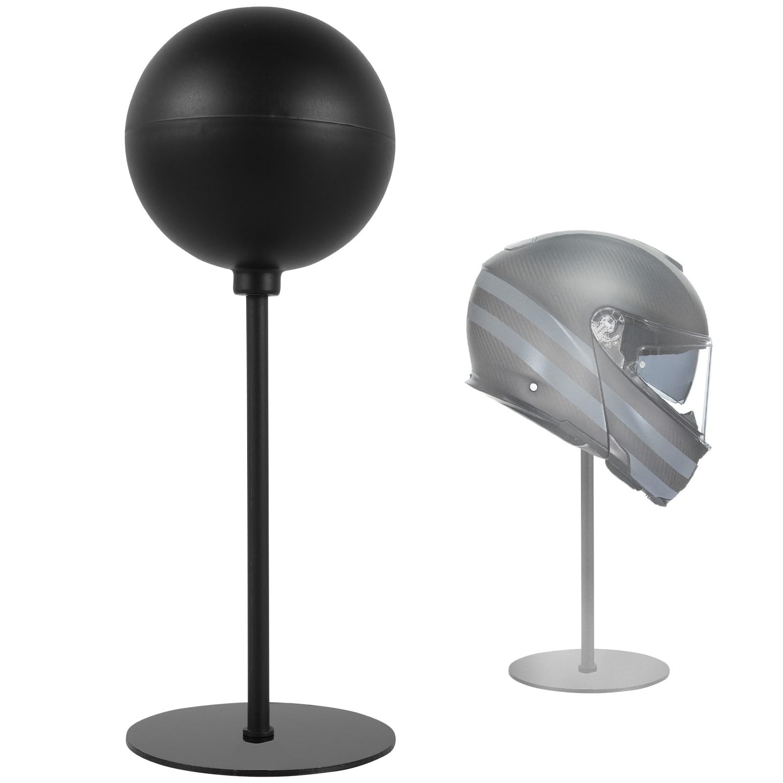 LYDODOKA Helmet Stand, Rotation Metal Stand with Stable Base, Desktop Hanger Rack, Helmet Display for Motocycle Helmet, Caps,Hat and Rugby Helmet, Black, 4.6 x 4.6 inch, Personality