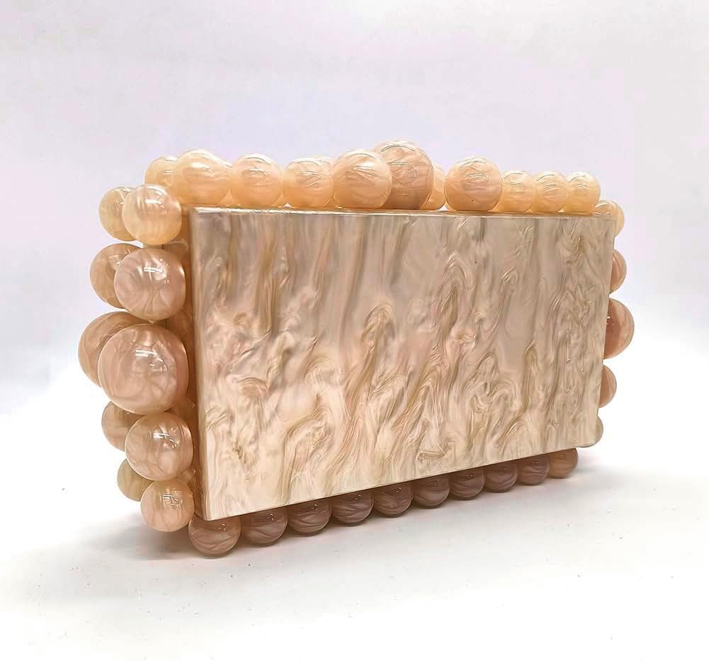 CUXVA Acrylic Evening Clutch Bag for Women Glitter Marble Purse Handbag for Wedding Party Prom - Image 2