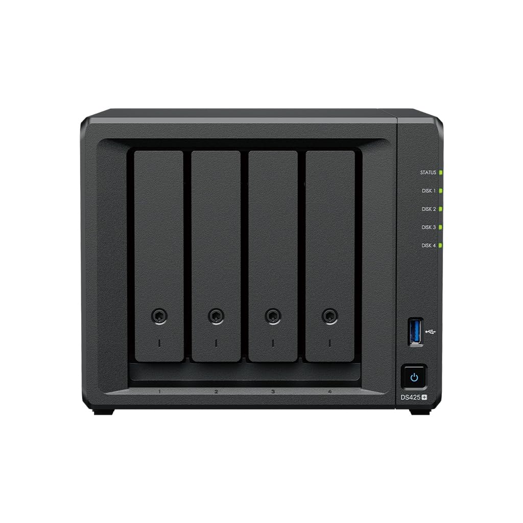 Synology DS425+ 24TB Bundle Western Digital (4X 6TB WD Red Plus) 4 baies Desktop NAS ; avec un processeur Intel Celeron J4125 Quad-Core, 2 Go de RAM DDR4