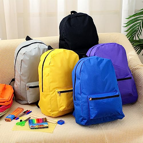 Image of Amylove 12 Pack Backpack in Bulk 17 inch Lightweight Outdoor Travel Bag Classic Bookbags Bulk for Elementary Middle High(Mixed Colors,Elegant)