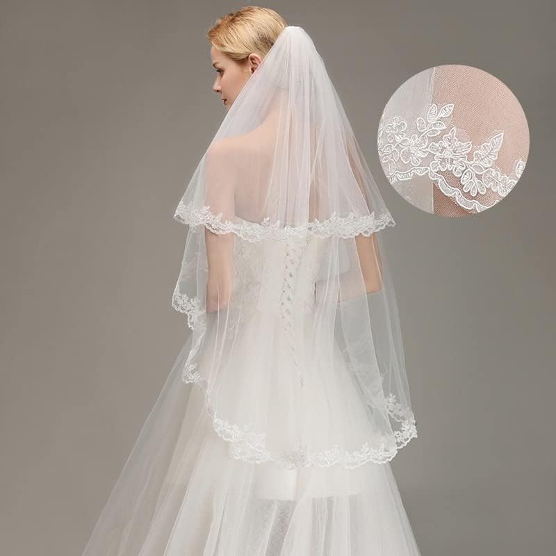 Veli Corti in Tulle da Sposa con Pettine Velo da Sposa Velo da Spalla Elegante 2 Strati Velo da Testa per scattare Foto Velo da Sposa in Tulle
