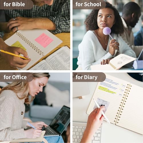 Image of Spiral Notebook-5.75 inch x 8.125 inch College Ruled Journal with Inner Pockets and 160 Pages,PU Leather Cover Business Journal, Twin-Wire Binding Notebook Perfect for Office & Home School Supplies Coffee