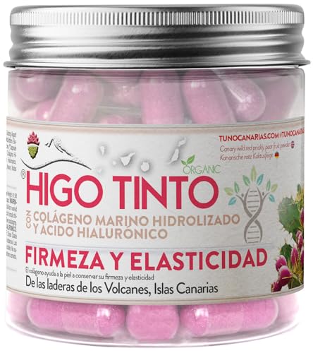 HIGO TINTO Suplemento Vegano con Ácido Hialurónico y Colágeno, 90 Cápsulas