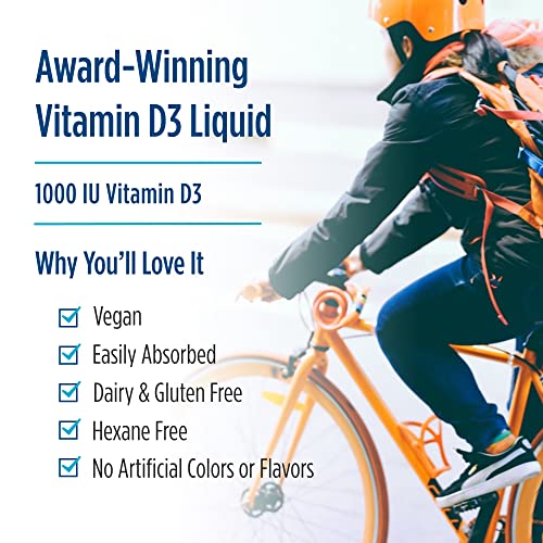 Nordic Naturals Plant-Based Vitamin D3 Liquid - 1 Oz - 1000 Iu Vitamin D3 - Healthy Bones, Mood & Immune System Function - Non-Gmo, Vegan - 60 Servings #TOP3