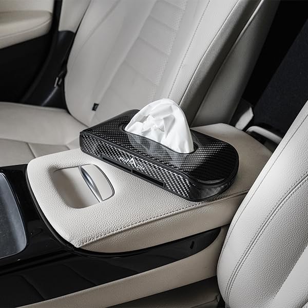 Product Title: Pharaoh Premium Carbon Fiber Car Tissue Holder - Sleek Design, Easy Clamps, Built-in Car Holder - Car Tissue Box (with Sunvisor Clamp)