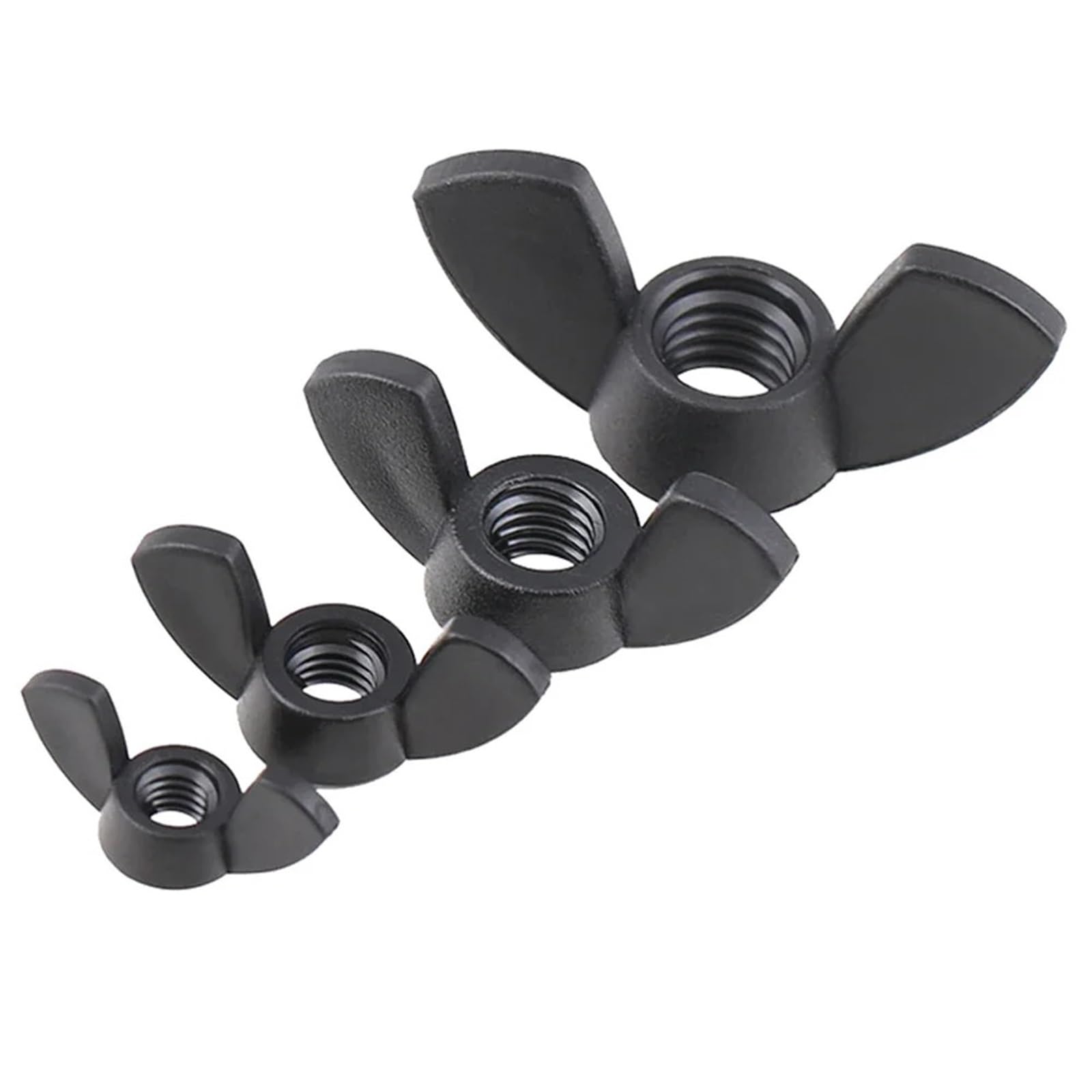 5/20/50Pcs M3 M4 M5 M6 M8 M10 M12 Butterfly Wing Nuts Black Nylon Plastic Hand Tighten Nut