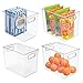 Produktbild mDesign 4er-Set Aufbewahrungsbox mit Griffen  hohe Kühlschrankbox zur Lebensmittelaufbewahrung  Ablage aus Kunststoff für den Küchen- oder Kühlschrank  durchsichtig