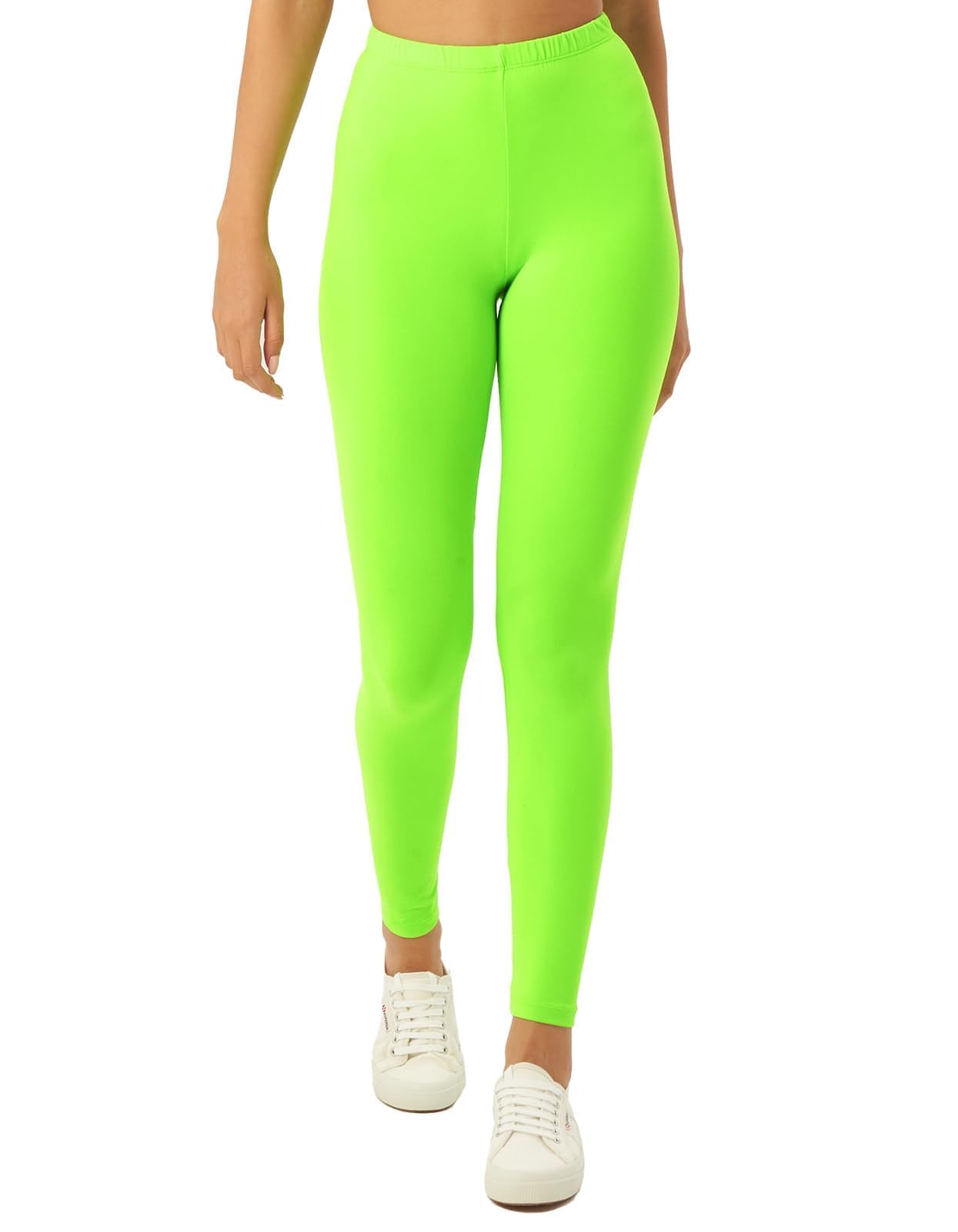 sissycos Women's 80s Leggings Neon Artistic Splash Printed Pants