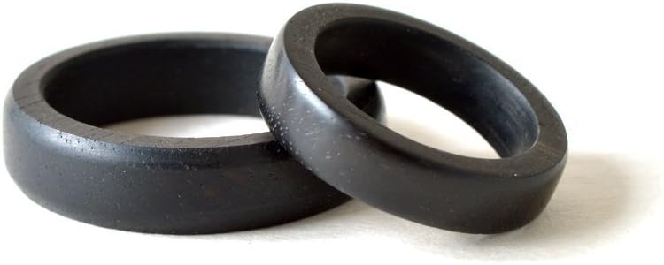 Black Ring Set, His and Her Rings, Ebony Ring Set, Wood Wedding Rings, Wood Rings Set, Black Wedding Bands, Black Rings, Ebony Rings, Minimalist Ring