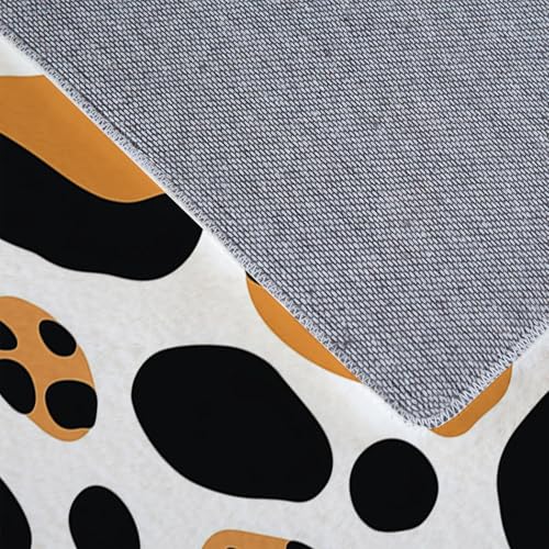 Tapis en peluche douce antidérapant et lavable à motif léopard