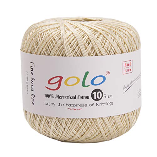 golo Crochet Thread Size 10 Yarn for Hand Knitting Crochet Yarn (Pearl-806)