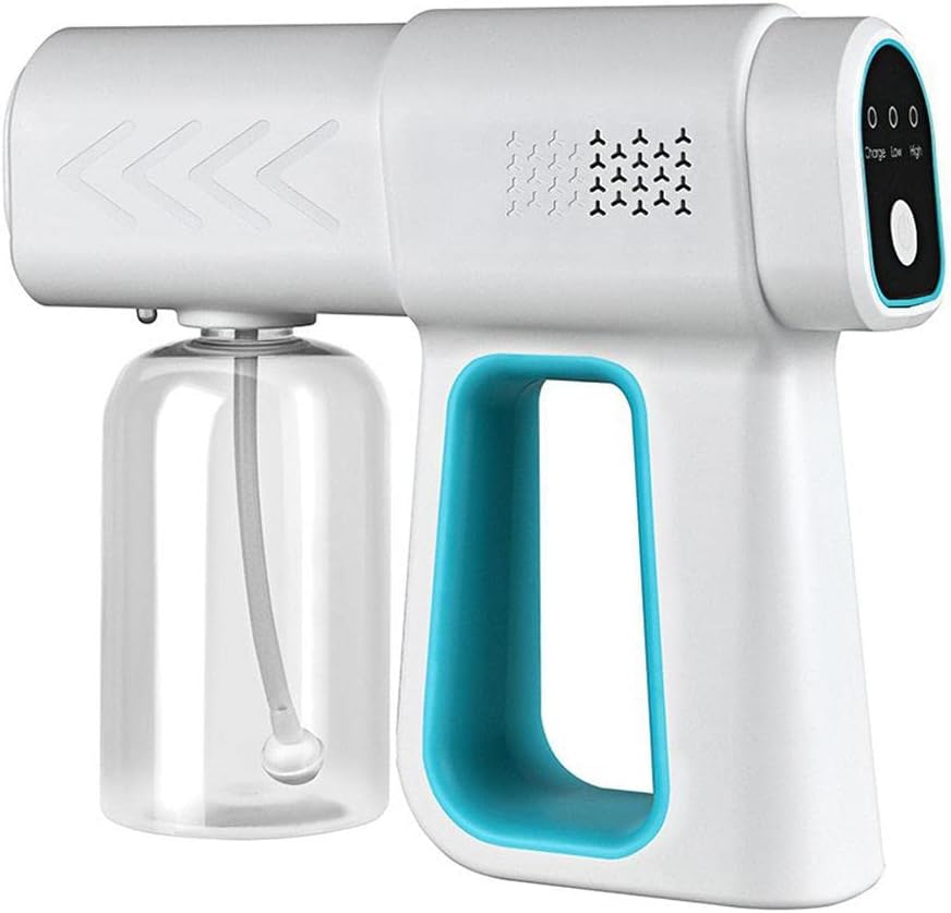 380ML Sprayer, Rechargeable Nano Spray Gun, Electric ants Fogger Machine for Home/Office, Portable Handheld Steam Gun, Household Sanitizer Sprayer - Blue