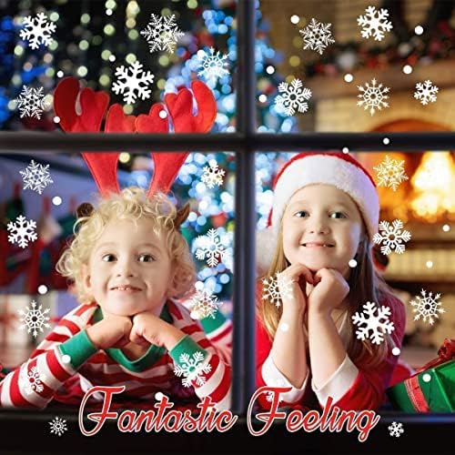 Christmas Window Stickers, 9 Sheets Christmas Window Decorations Christmas Decals Double-Side Xmas Window Stickers, 160PCS Reusable Christmas Window Clings for Glass Windows Christmas Party Decor