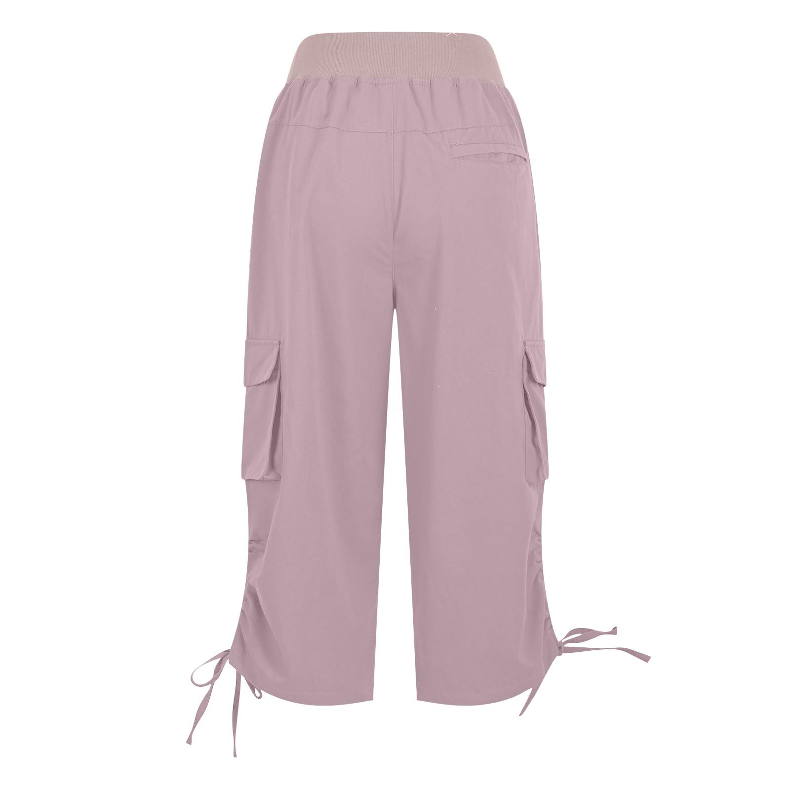 Cargo-Caprihose für Damen, 3/4-Länge, entspannt, lässig, verkürzt, Wanderhose mit mehreren Taschen, Damen-Jogginghose, bequem, athletisch, Urlaub, leger, lockere Outdoor-Loungehose