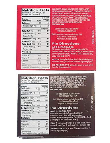image for SONIC Gelatin Instant Pudding Mixes Pack Of 2! 2 Flavors: 3.18 Oz Choc