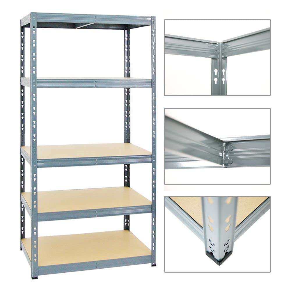 Étagère Industrielle PROREGAL Tiger - 180x90x60 Cm - Charge 265 Kg/niveau - Noir - Pour Garage, Atelier, Cave