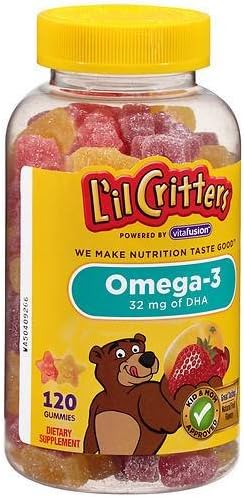 L'il Critters Omega-3 DHA Gummy 120 ea(Pack of 2)