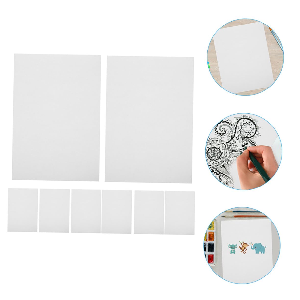 DOITOOL 100 Blatt Dickes Aquarellpapier für Wasserfarben aus Weißem Papier zum Zeichnen und Skizzieren für Kinder und Schüler