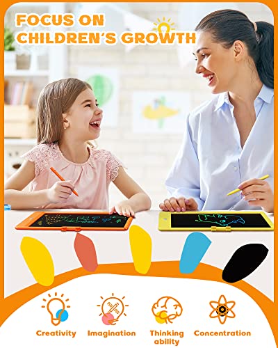 Image of Bravokids LCD Writing Tablet for 3-8 Year Old Girls and Boys - 10 Inch Electronic Doodle Board Drawing Pad, Educational Birthday Gift for Kids and Toddlers (Yellow)