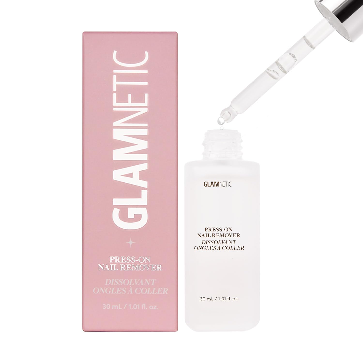 Glamnetic Press On Nail Remover | Odorless, No Acetone, Gentle Press-On Nail Remover Serum for Fake Nails | 30 ml/1.01 fl. oz.